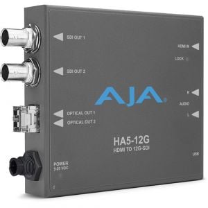 AJA HA5-12G-T HDMI 2.0 to 12G-SDI Mini-Converter with 1 x Fiber Tx