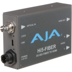 AJA HI5FIBER HD/SD-SDI Over Fiber to HDMI Video and Audio Mini-Converter