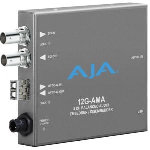 AJA 12G-SDIInput and Output up to 4K/UltraHD with LCFiber Transmitter