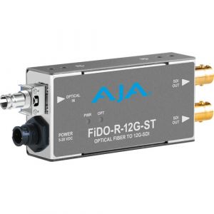 AJA 1-Channel Single Mode ST Fiber to 12G-SDI Receiver