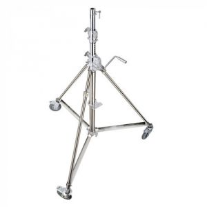 Avenger Super Wind-up 40 Stand with Braked Wheels (Stainless/Chrome-plated, 12.6')