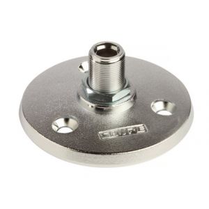 Shure A13HD Heavy-Duty Mounting Flange for Gooseneck and Shaft Microphone Mounts (Matte Silver)