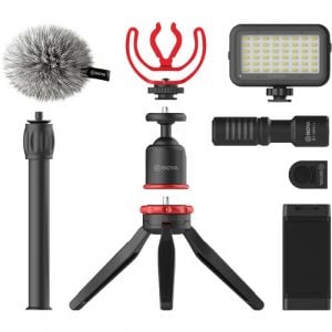 BOYA BY-VG350 Smartphone Vlogger Kit Plus with BY-MM1+ Mic, LED Light, and Accessories
