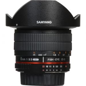 Samyang 8mm f/3.5 HD Fisheye Lens With AE Chip and Removable Hood For Nikon F Mount