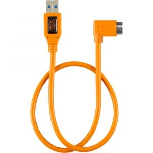 Tether Tools 20" TetherPro USB 3.1 Gen 1 Type-A to Micro-B Right Angle Adapter Cable (High-Visibilty Orange)
