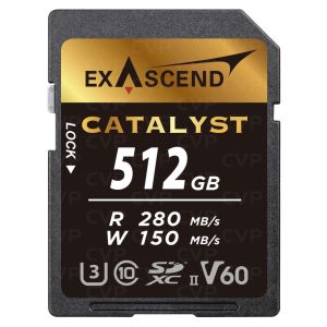 Exascend 512GB Catalyst UHS-II SDXC V60 Memory Card (V60)