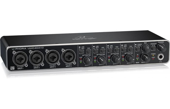 Behringer U-Phoria UMC404HD USB Audio Interface with Midas Mic Preamplifiers