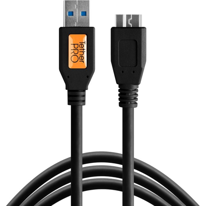 Tether Tools TetherPro USB 3.0 Male Type-A to USB 3.0 Micro-B Cable (1', Black)