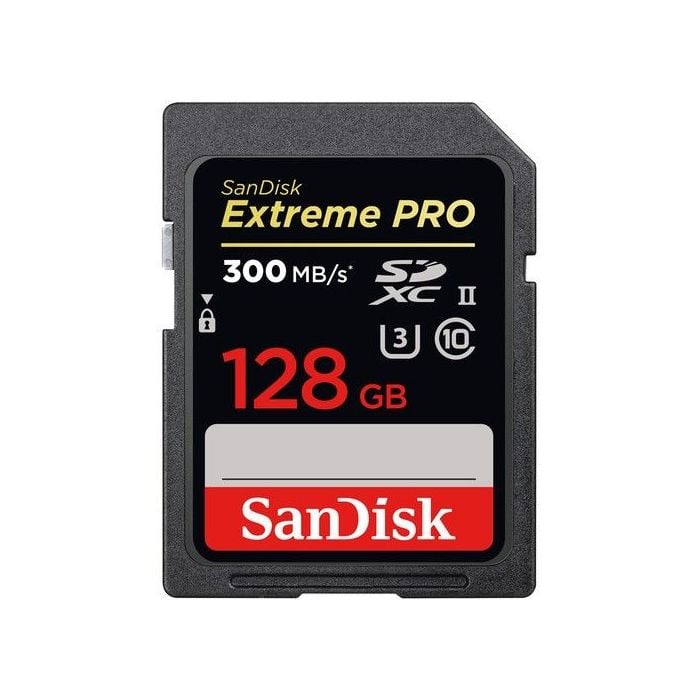 Sandisk Extreme PRO 128GB 300MB/S, UHS-II, Class 10, U3, V90