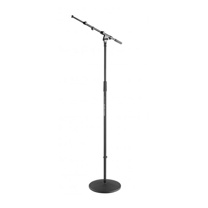 K&M Microphone high Stand with Telescopic Boom, 3/8" / black