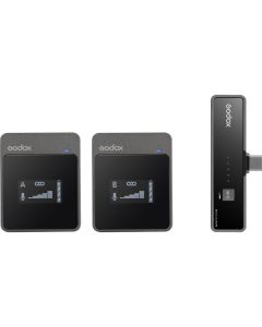 Godox 2.4GHz Wireless Dual Microphone System for Type C phones