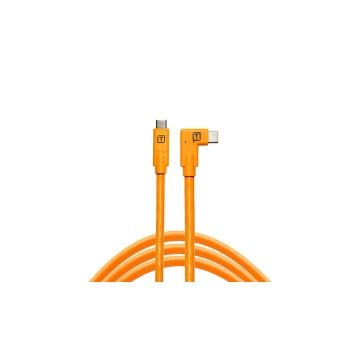 Tether Tools TetherPro USB Type-C Male To USB Type-C Male Cable Right Angle  (15', Orange)