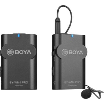 BOYA BY-WM4 PRO Digital Camera-Mount Wireless Omni Lavalier Microphone System for Cameras and Smartphones (2.4 GHz)