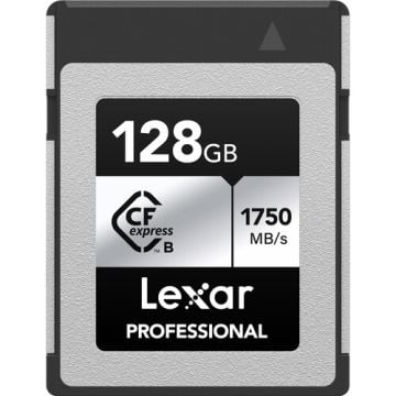 LEXAR PROFESSIONAL 128GB CFEXPRESS TYPE B CARD SILVER SERIE, UP TO 1750MB/S READ 1300MB/S WRITE