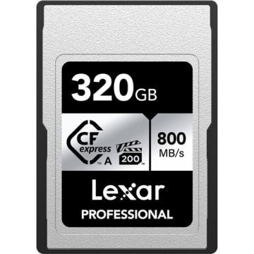 LEXAR PROFESSIONAL 320GB CFEXPRESS TYPE A CARD SILVER, UP TO 800MB/S READ 700MB/S WRITE