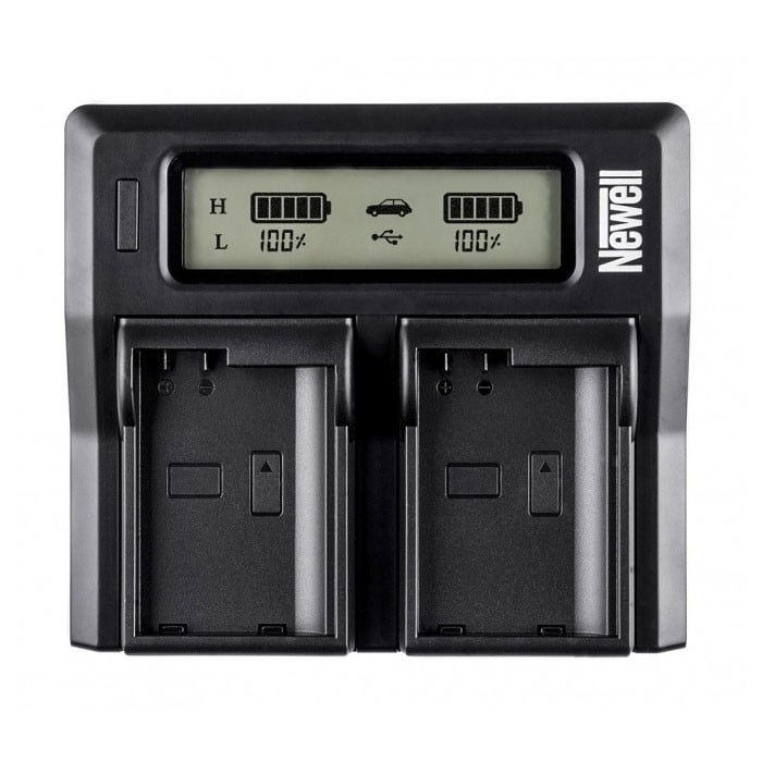 Newell DC-LCD Two-Channel Charger For LP-E6 Batteries